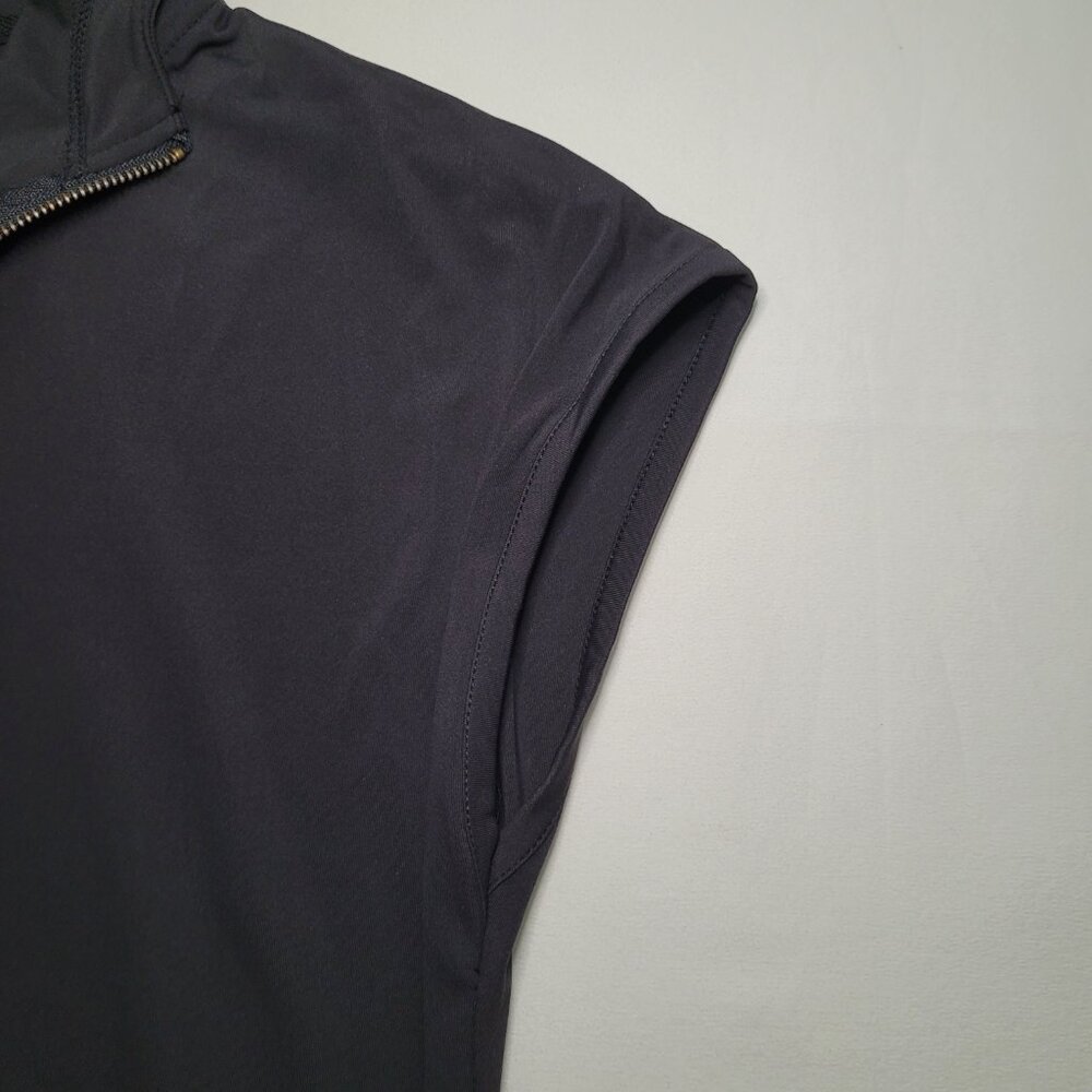 Salty Wave Sleeveless Quarter Zip Pullover Hoodie Black Small Minimalist - Picture 7 of 9